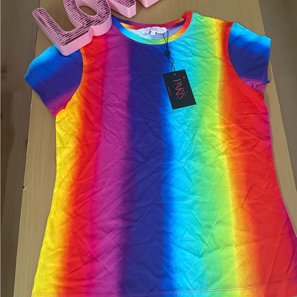 Paris Hilton Rainbow Skirt